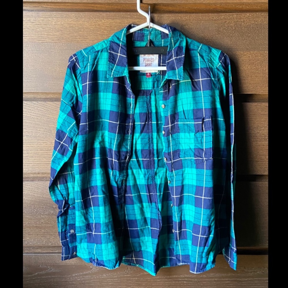 Perfect Shirt blue and green flannel, medium